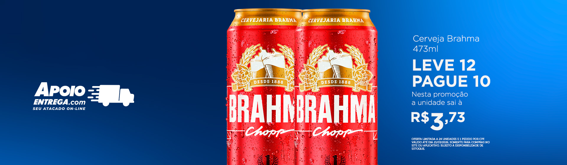 Cerveja Brahma 473ml 29/3